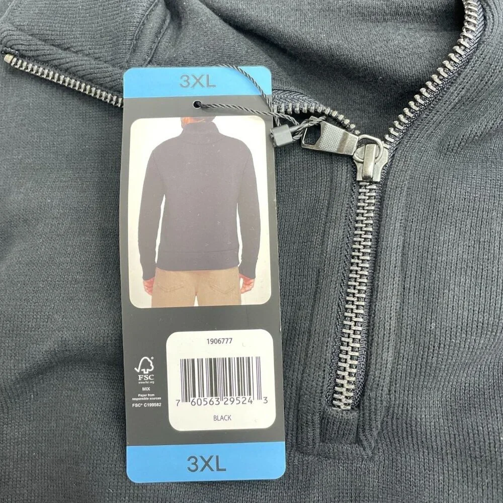 Banana Republic Men's 3XL Black Quarter-Zip Pullover Sweatshirt N0090